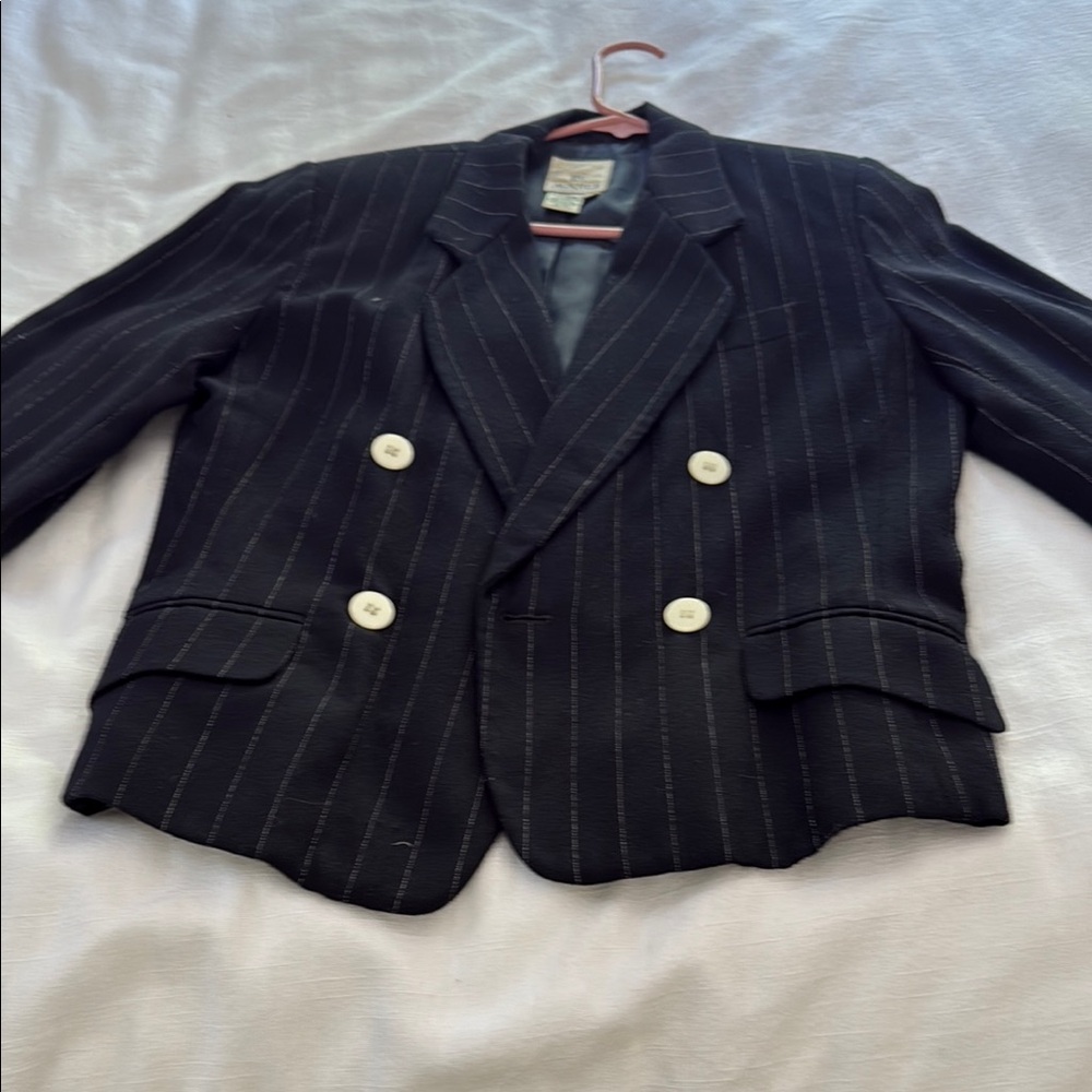 Classic Black Pinstripe Blazer